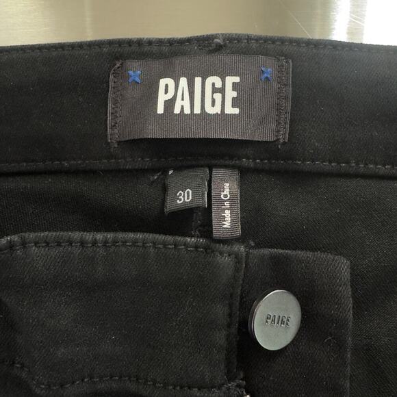 PAIGE MAYSLIE STRAIGHT ANKLE JEANS IN BLACK FOG COATING NWOT WOMEN'S SIZE 30 - Picture 9 of 16